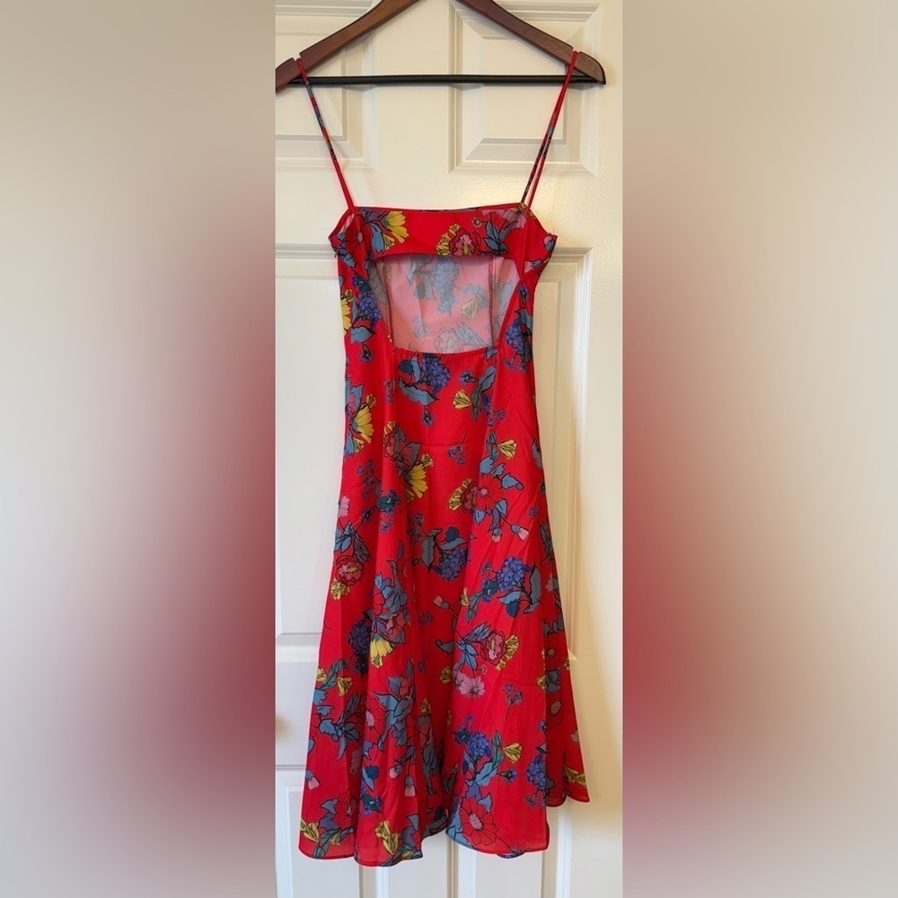 NWOT Fame and Partners Red Floral Spaghetti Strap Dress Size 2 - Picture 3 of 10